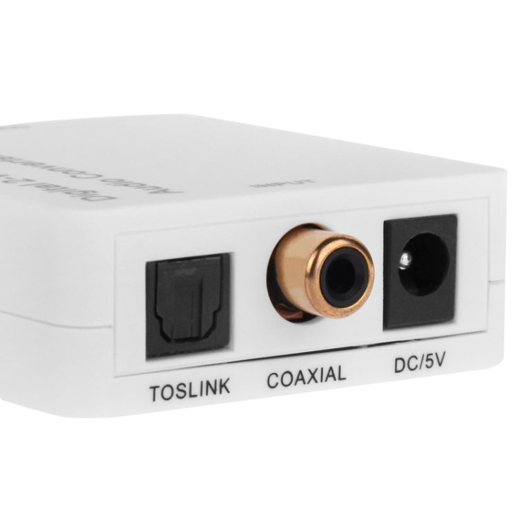 Digital 2-way Audio Converter Optical TOSLINK / Coaxial Bi-Directional Adapter (EU Plug)(White)