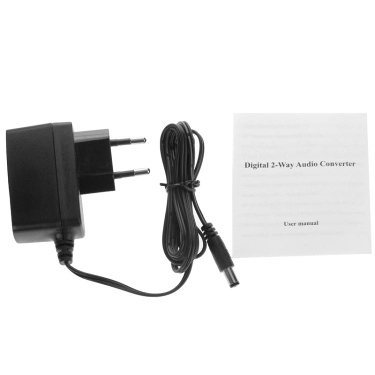 Digital 2-way Audio Converter Optical TOSLINK / Coaxial Bi-Directional Adapter (EU Plug)(White)