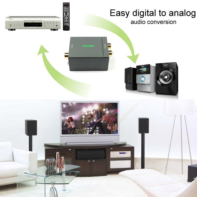 Digital 2-way Audio Converter Optical TOSLINK / Coaxial Bi-Directional Adapter (EU Plug)(White)