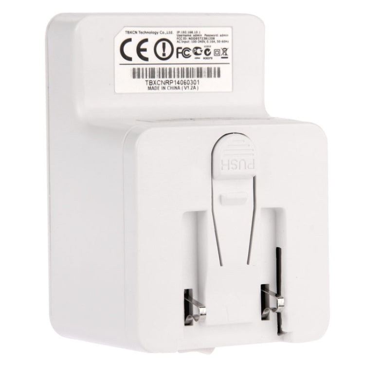 300Mbps Portable WiFi Repeater Router Wireless Signal Extender, Support WPS One Key Encryption, Sign Random Delivery (US + EU Plug)(White)