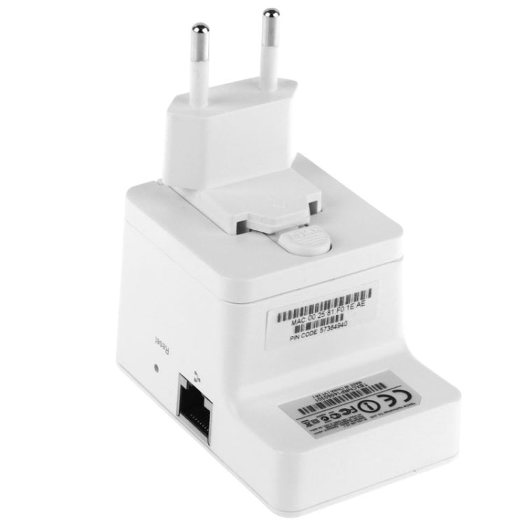 300Mbps Portable WiFi Repeater Router Wireless Signal Extender, Support WPS One Key Encryption, Sign Random Delivery (US + EU Plug)(White)