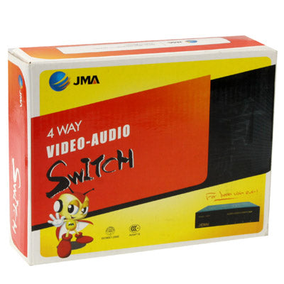 4-Way Video & Audio Switch, 4 Inputs, 2 Outputs (JM-VA402)
