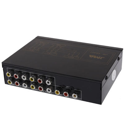 4-Way Video & Audio AMP Splitter with Switch, 4 Inputs, 1 Output (JM-VA401)