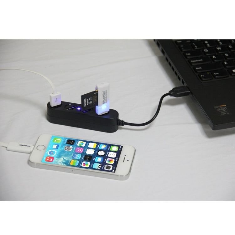 P-1020 4 Ports USB 2.0 Portable Hub, Length: 15cm