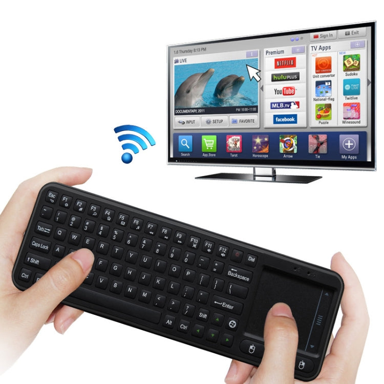 Measy RC8 3-in-1 Ultra Mini 2.4G Remote Control USB Wireless Keyboard Touchpad Air Fly Mouse for Mini PC Android TV Box(Black)