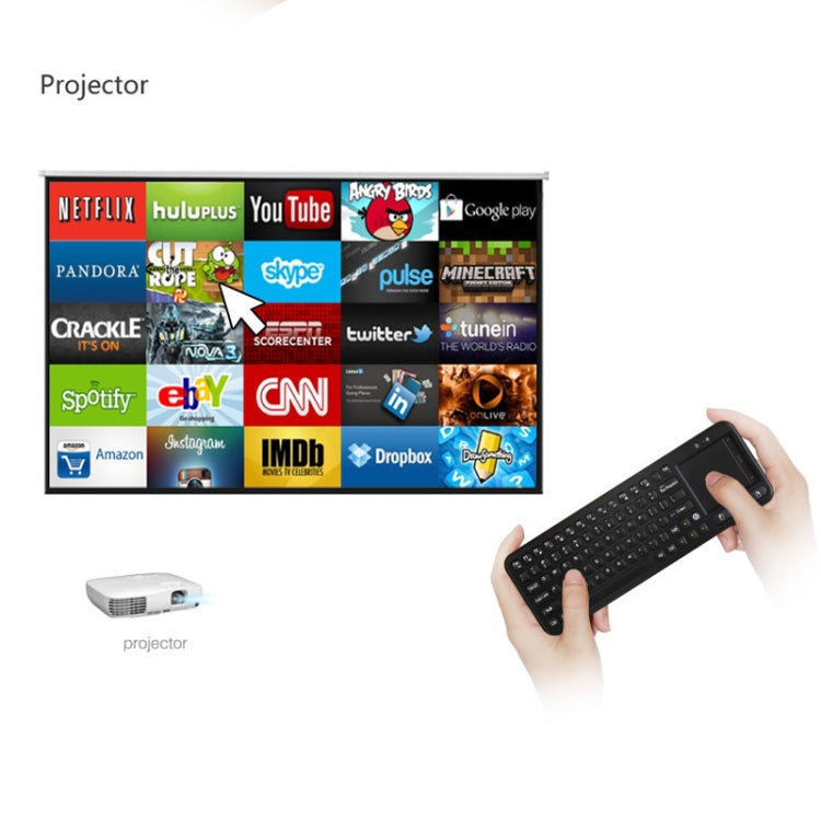 Measy RC8 3-in-1 Ultra Mini 2.4G Remote Control USB Wireless Keyboard Touchpad Air Fly Mouse for Mini PC Android TV Box(Black)