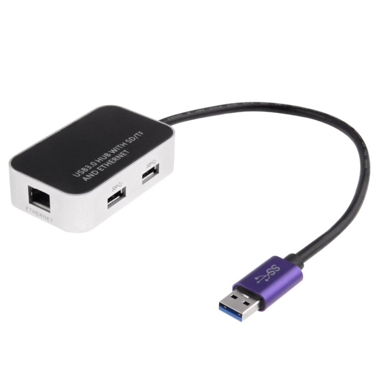 3 in 1 USB 3.0 to Gigabit Ethernet + TF / SD Card Reader + 2 USB 3.0 HUB Interfaces