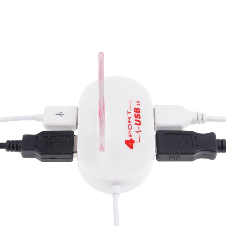 Mini USB 2.0 High Speed 480MBPs Sailing Shape 4 Ports USB HUB, Support up to 1TB x 2 HDD(White)