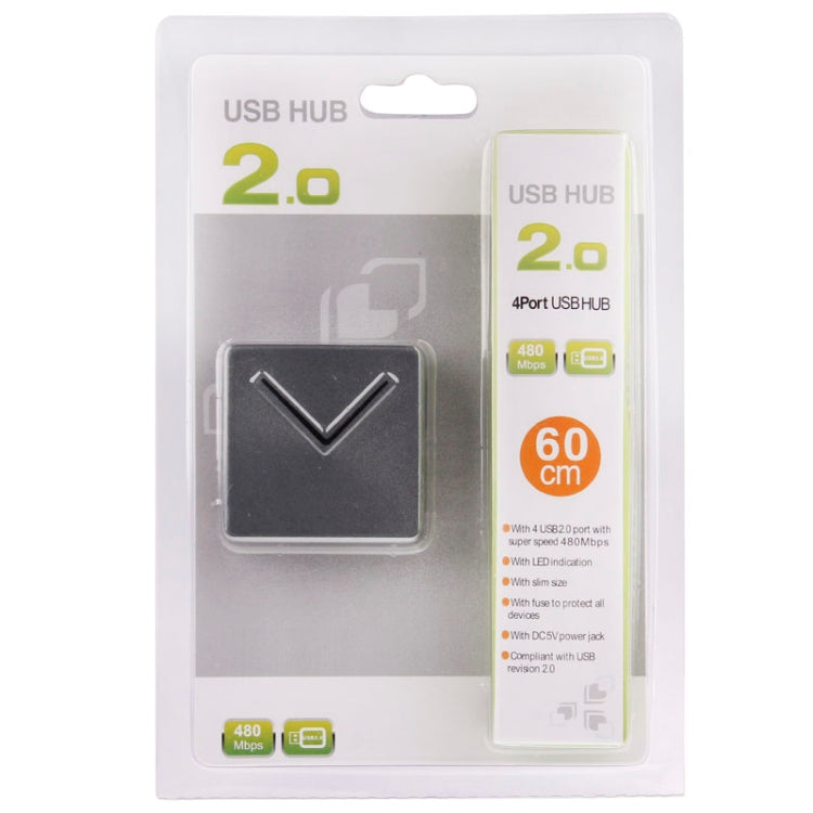 Novelty Design 4 Ports USB 2.0 High Speed 480MBPs HUB + 60cm USB 2.0 Cable
