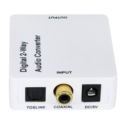 HDV-2CT Mini Digital 2-way Audio Converter, Coaxial to Toslink or Toslink to Coaxial