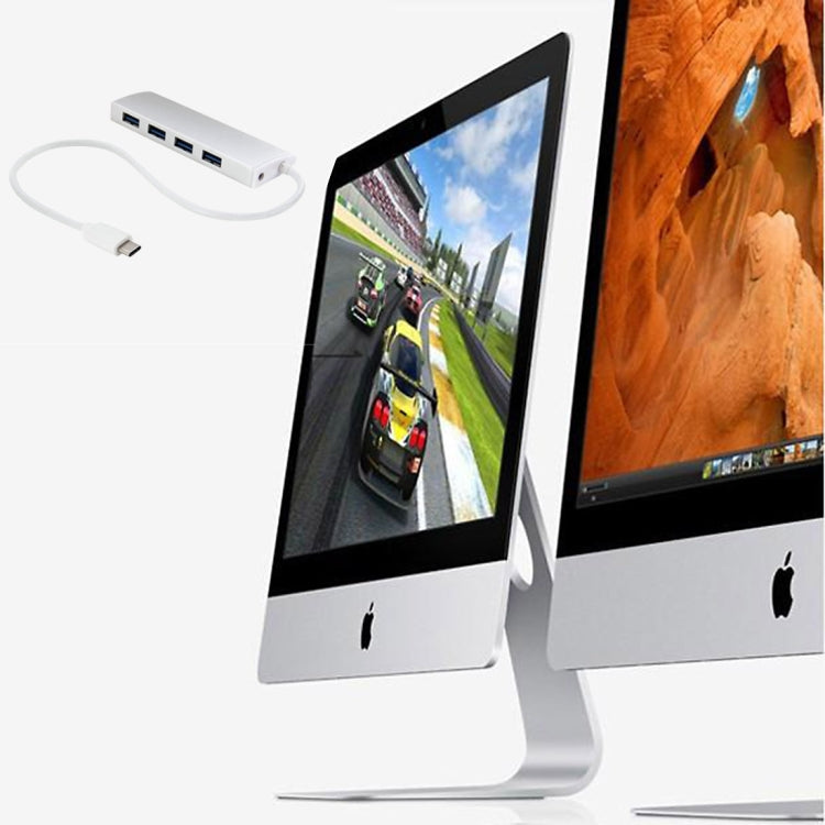 High Speed USB 3.1 Type-C 4 Ports USB 3.0 Portable Aluminum USB HUB