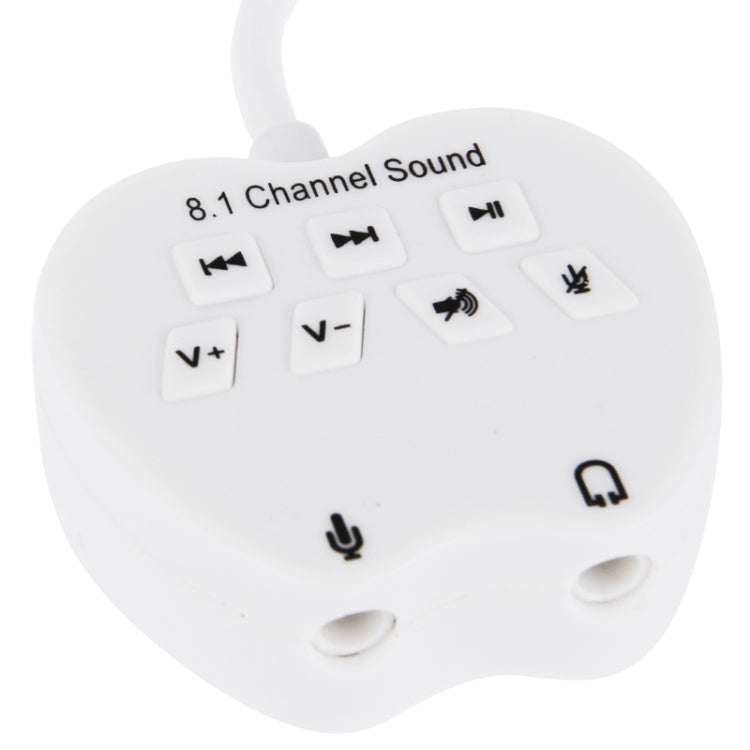 USB 2.0 Virtual 8.1 Channel Audio Sound Card Adapter Converter(White)