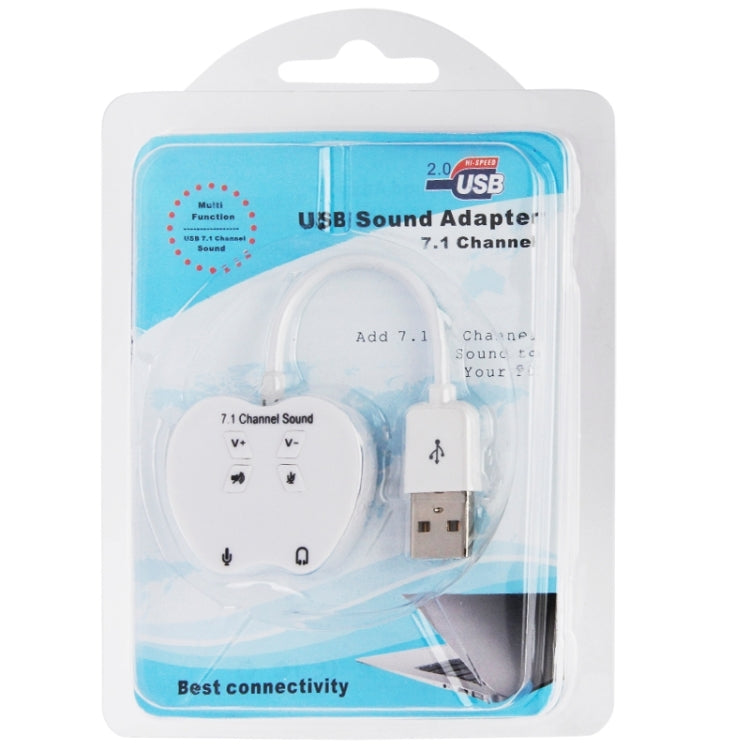 USB 2.0 Virtual 7.1 Channel Audio Sound Card Adapter Converter(White)