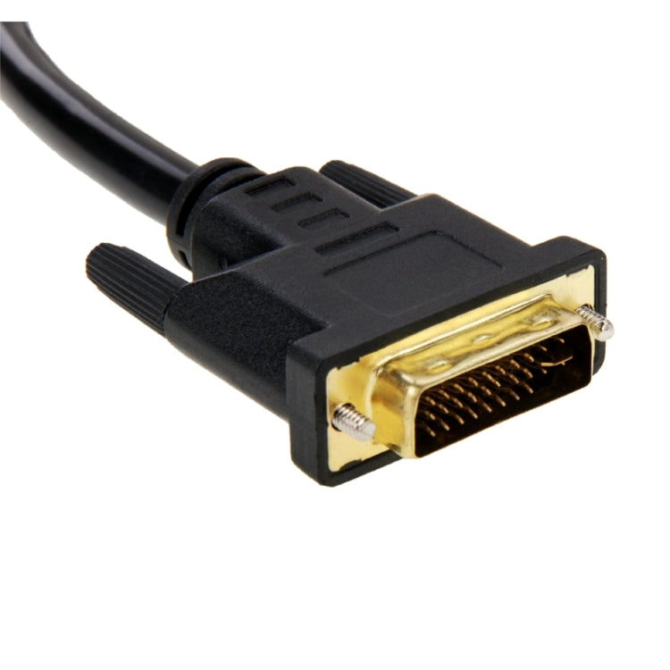 30cm DVI 24+5 Pin Male to 2 VGA Female Splitter Cable(Black)