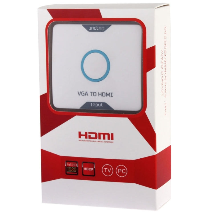 1080P VGA to HDMI HDTV Converter, with 3.5mm Audio input & Micro USB output