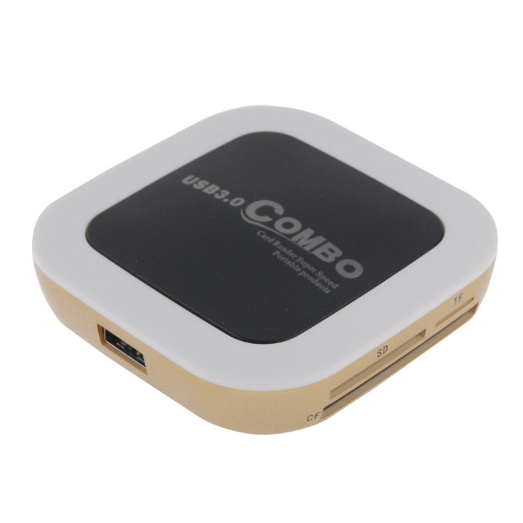 2 in 1 USB 3.0 CF/TF/SD Card Reader & 3-port HUB, Cable Length: 1m