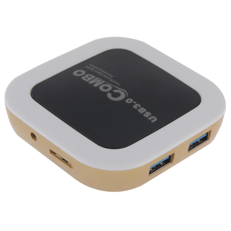 2 in 1 USB 3.0 CF/TF/SD Card Reader & 3-port HUB, Cable Length: 1m