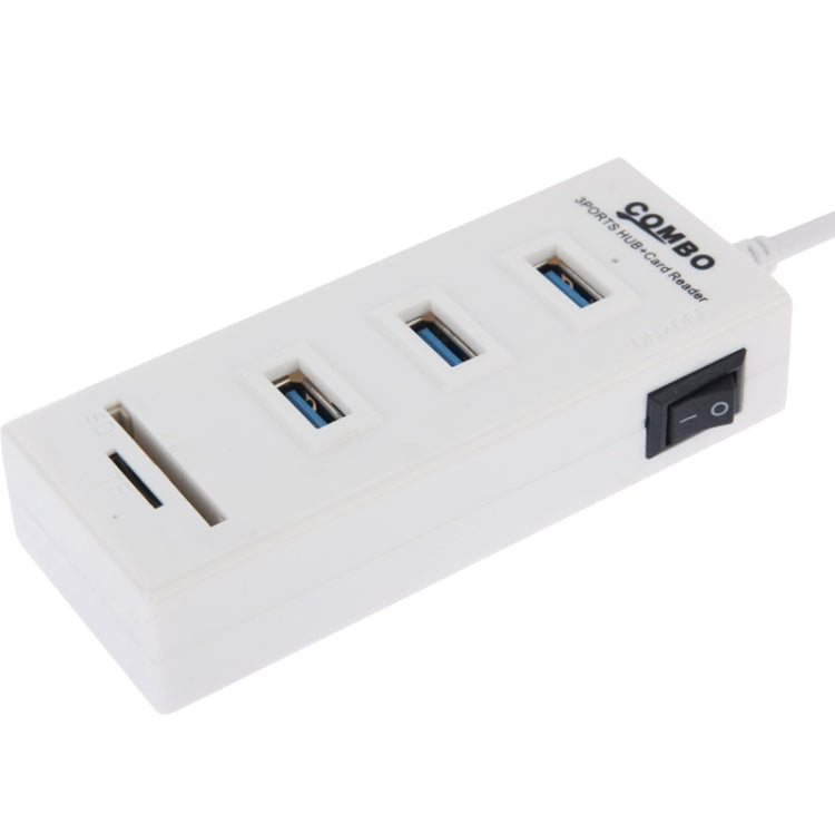 2 in 1 USB 2.0 TF/SD Card Reader & 3-port HUB, Cable Length: 80cm