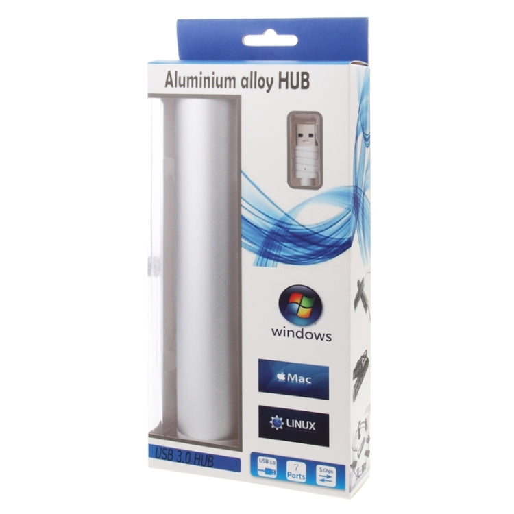 High Speed 5Gbps 7 Ports USB 3.0 Portable Aluminum Alloy Cylinder Hub