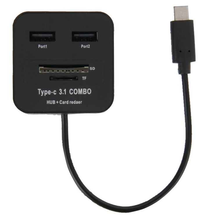 USB-C / Type-C 3.1 to 2 Ports USB HUB + SD / TF Card Reader for New Macbook & Chromebook
