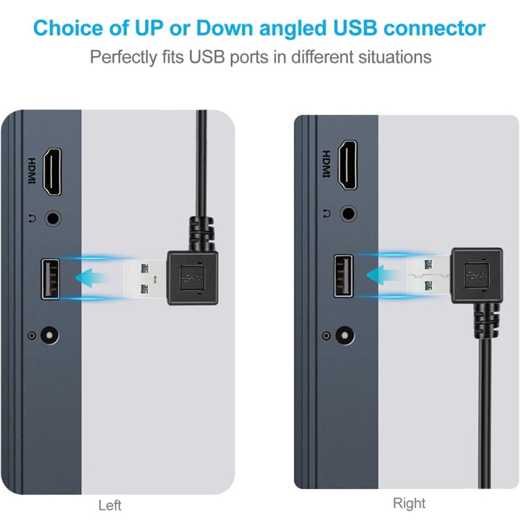 26cm 90 Degree Right Angle USB 3.0 to 90 Degree Right Angle Micro 3.0 Data Cable for Galaxy Note III / N9000