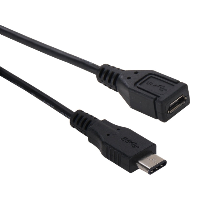 1m Micro USB 2.0 Female to USB-C / Type-C 3.1 Male Data & Charge Cable, For Galaxy S8 & S8 + / LG G6 / Huawei P10 & P10 Plus / Xiaomi Mi6 & Max 2 and other Smartphones(Black)