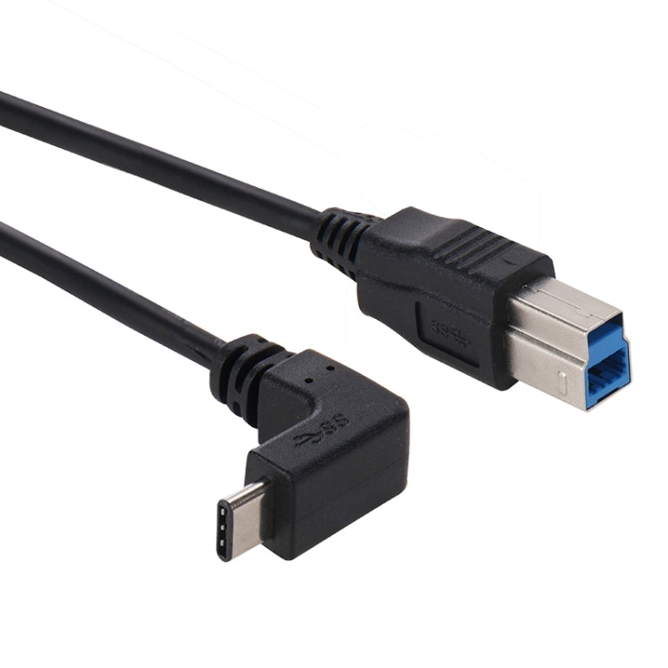 1m USB 3.0 Type B Male to 90 Degree Elbow USB 3.1 Type C Male Data Cable, For Nokia N1 / Macbook 12(Black)