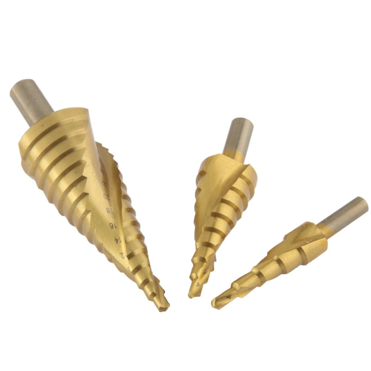 3 in 1 Titanium Plated HSS Steel Triangle Shank Step Down Drill Bits Set