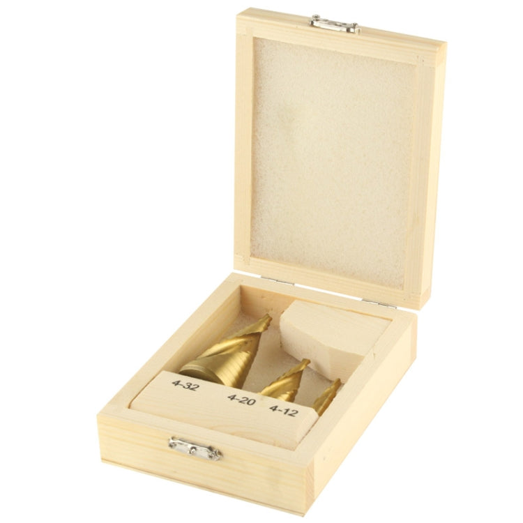 3 in 1 Titanium Plated HSS Steel Triangle Shank Step Down Drill Bits Set