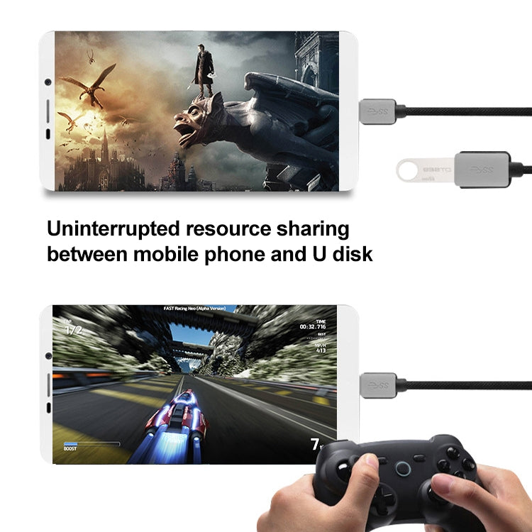 1m Woven Style 2A USB-C / Type-C 3.1 Male to USB 3.0 Male Data / Charger Cable