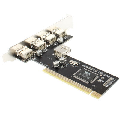 USB 2.0 4+1 Ports PCI Card(Black)