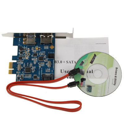USB 3.0 + SATA 6Gbps PCI-E Card, Data Super Speed 5Gbps
