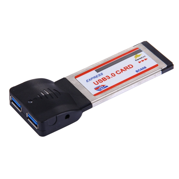 Super Speed 2 Ports USB 3.0 Express PCMCIA Card for Laptop, Built-in DC Jack for Extra Power
