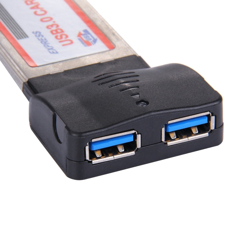 Super Speed 2 Ports USB 3.0 Express PCMCIA Card for Laptop, Built-in DC Jack for Extra Power