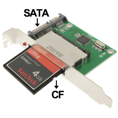 Bracket SATA to CF Card Adapter(Black)