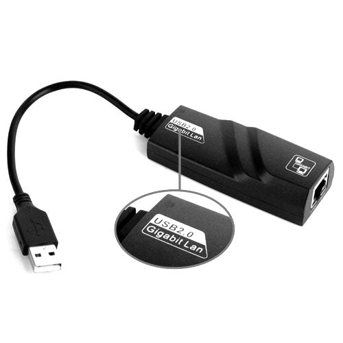 USB 2.0 Gigabit Ethernet adapter,Supports 10/100/1000 Mbps auto-sensing capability(Black)