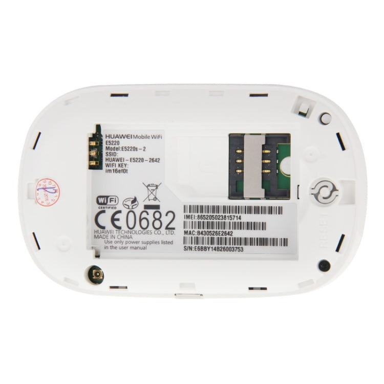 For Huawei E5220 Wireless Mobile Wifi Hotspot Router, Support 5 Seconds Boot, Sign Random Delivery(White)