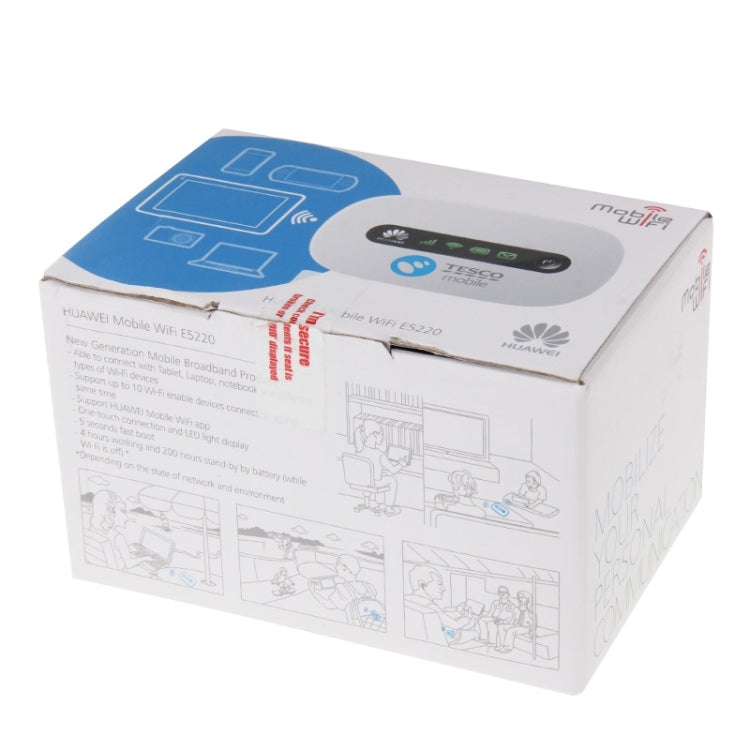 For Huawei E5220 Wireless Mobile Wifi Hotspot Router, Support 5 Seconds Boot, Sign Random Delivery(White)