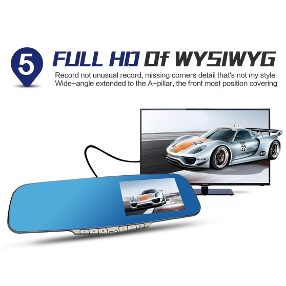 GEBITE G906 Full HD 1080P 4.3 inch Screen Display Bluetooth Vehicle DVR, 160 Degree Wide Angle Viewing, Support Handsfree / Loop Recording / Motion Detection / Lock Screen Function