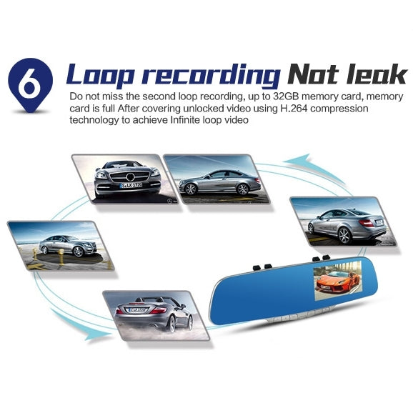 GEBITE G906 Full HD 1080P 4.3 inch Screen Display Bluetooth Vehicle DVR, 160 Degree Wide Angle Viewing, Support Handsfree / Loop Recording / Motion Detection / Lock Screen Function