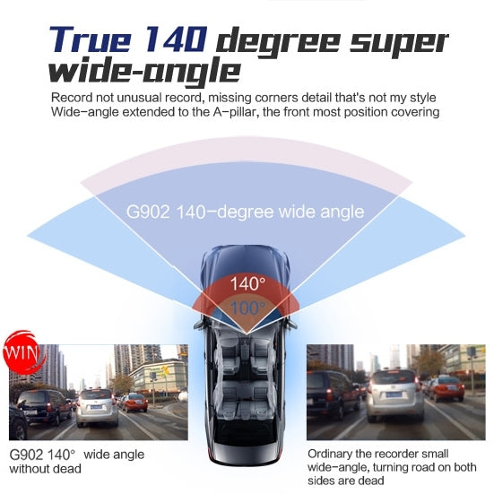 GEBITE G630 Full HD 1080P 2.4 inch Screen Display Mini Vehicle DVR, 140 Degree Wide Angle Viewing, Support Loop Recording / Motion Detection / Lock Screen Function / Parking Guard