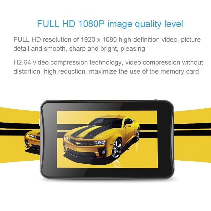 GEBITE G680 Full HD 1080P 3.0 inch Screen Display Vehicle DVR, 170 Degree Wide Angle Viewing, Support Loop Recording / Motion Detection / HDMI Output / Lock Screen Function / Parking Guard / Night Vision / G-Sensor