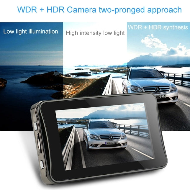 GEBITE G680 Full HD 1080P 3.0 inch Screen Display Vehicle DVR, 170 Degree Wide Angle Viewing, Support Loop Recording / Motion Detection / HDMI Output / Lock Screen Function / Parking Guard / Night Vision / G-Sensor