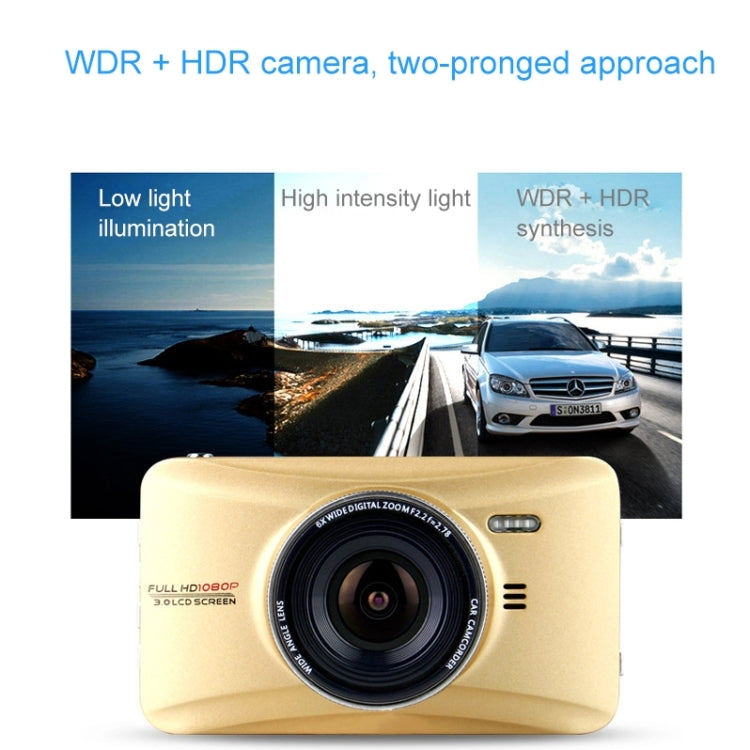 GEBITE G690 Full HD 1080P 3.0 inch Screen Display Vehicle DVR, 170 Degree Wide Angle Viewing Support Loop Recording / Motion Detection / HDMI Output / Lock Screen Function / Parking Guard / Night Vision / G-Sensor