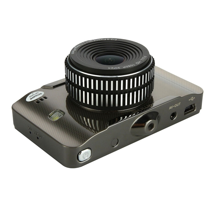 AMPE A301F Full HD 1080P 3.0 inch Screen Display Car DVR Recorder, 170 Degree Wide Angle Viewing, Support Loop Recording / Motion Detection / Parking Guard / Night Vision / G-Sensor / Lock Screen Function (Grey)