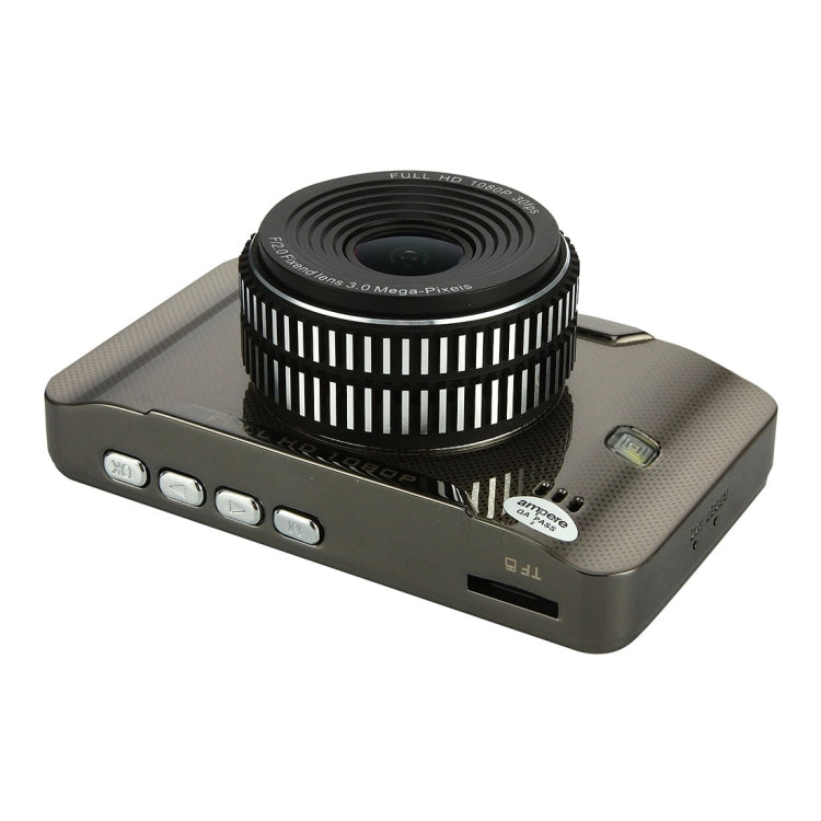 AMPE A301F Full HD 1080P 3.0 inch Screen Display Car DVR Recorder, 170 Degree Wide Angle Viewing, Support Loop Recording / Motion Detection / Parking Guard / Night Vision / G-Sensor / Lock Screen Function (Grey)