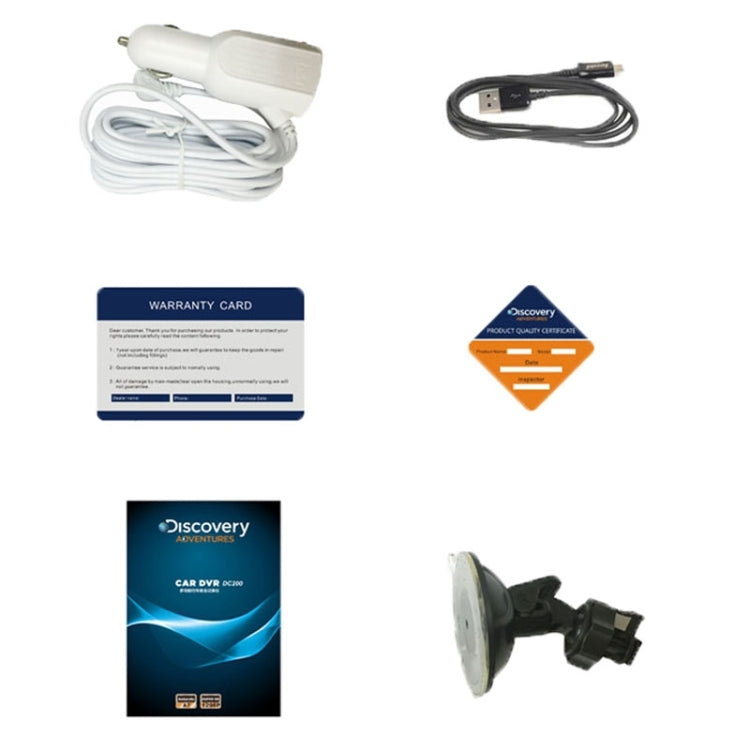 DISCOVERY DC200 SUPER HD 1296P 2.7inch Car DVR Recorder , 170 Degree Wide Viewing Angle , Support Loop Recording / Motion Detection / G-Sensor / Seamless Recording / Instant Mute Function