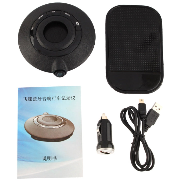 UFO-828 0.3 Mega Pixels H.264 Driving Recorder / Bluetooth Speaker with Bluetooth Hands-free, Support TF Card up to 64GB (Viewing Angle: 90 Degrees)(Black)