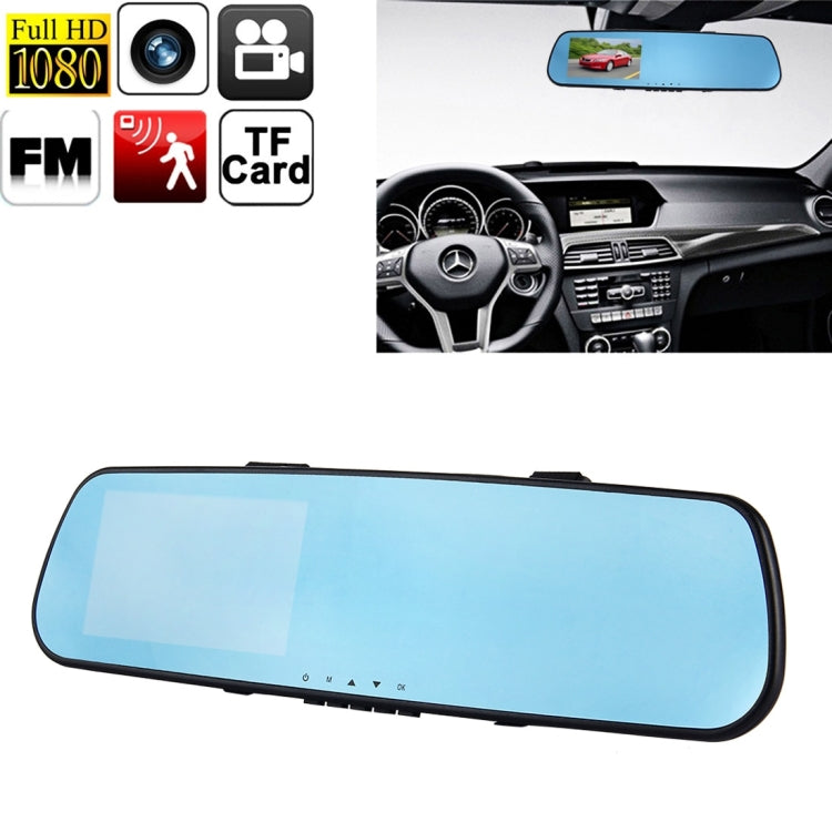1080P HD Bluetooth Rearview Mirror Vehicle Traveling Data Video Recorder with 4.3 inch TFT LCD Screen, Support TF Card / Motion Detection / G-sensor / FM Function