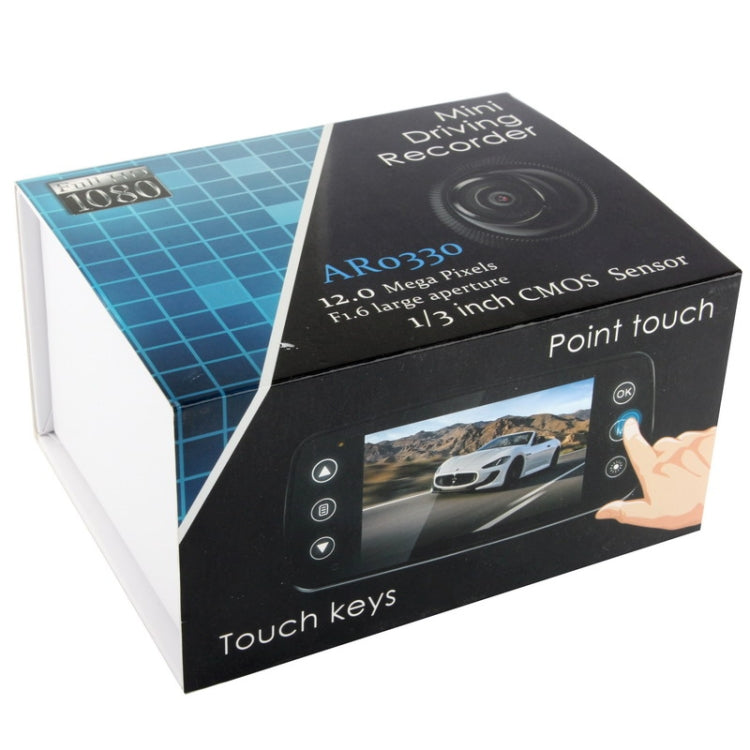 FULL HD 1080P Mini Vehicle DVR / Black Box, 2.7 inch LTPS Screen with touch-sensitive Keys, Support G-Sensor / Motion Detect / TF Card , 140 Degree Ultra Wide Angle Lens(Black)